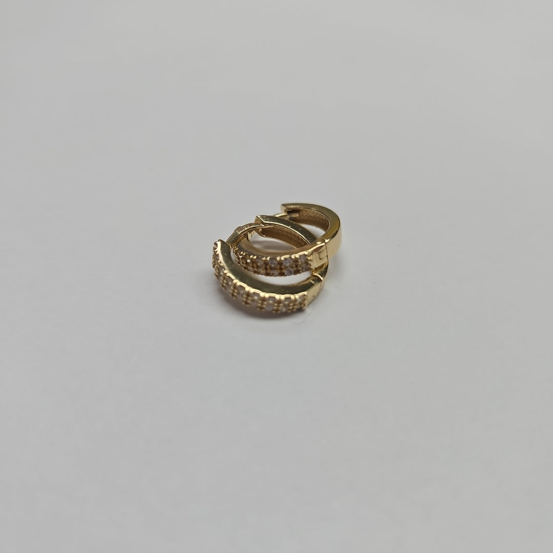 ARETES HUGGIES C CIRCONIA 14K 1.8 GR (NUEVO)