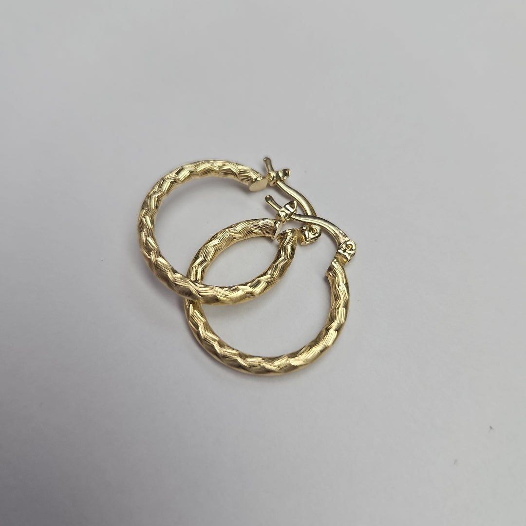 ARETES ARRACADAS LABRADAS 14K 2.1 GR (NUEVO)