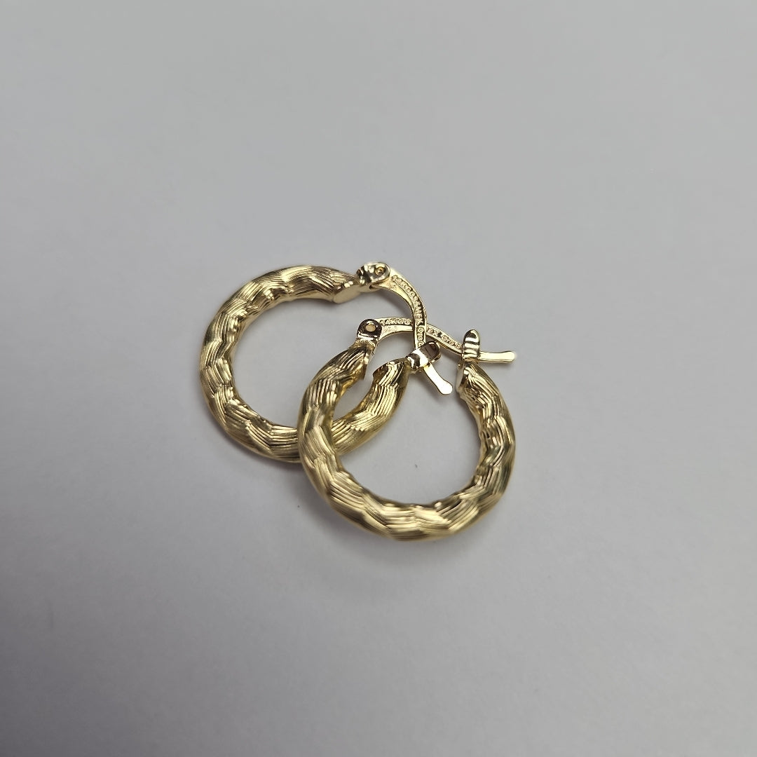 ARETES TEJIDO ARRACADAS ASTRIADAS 14K 1.9 GR (NUEVO)