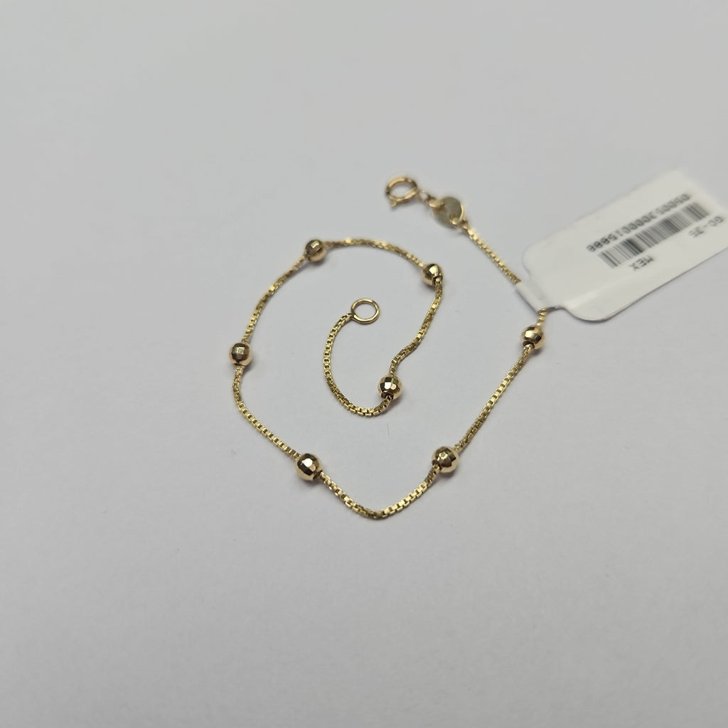 PULSERA ESPECIAL CON BOLITAS 14K 18 CM 1.4 GR (NUEVO)