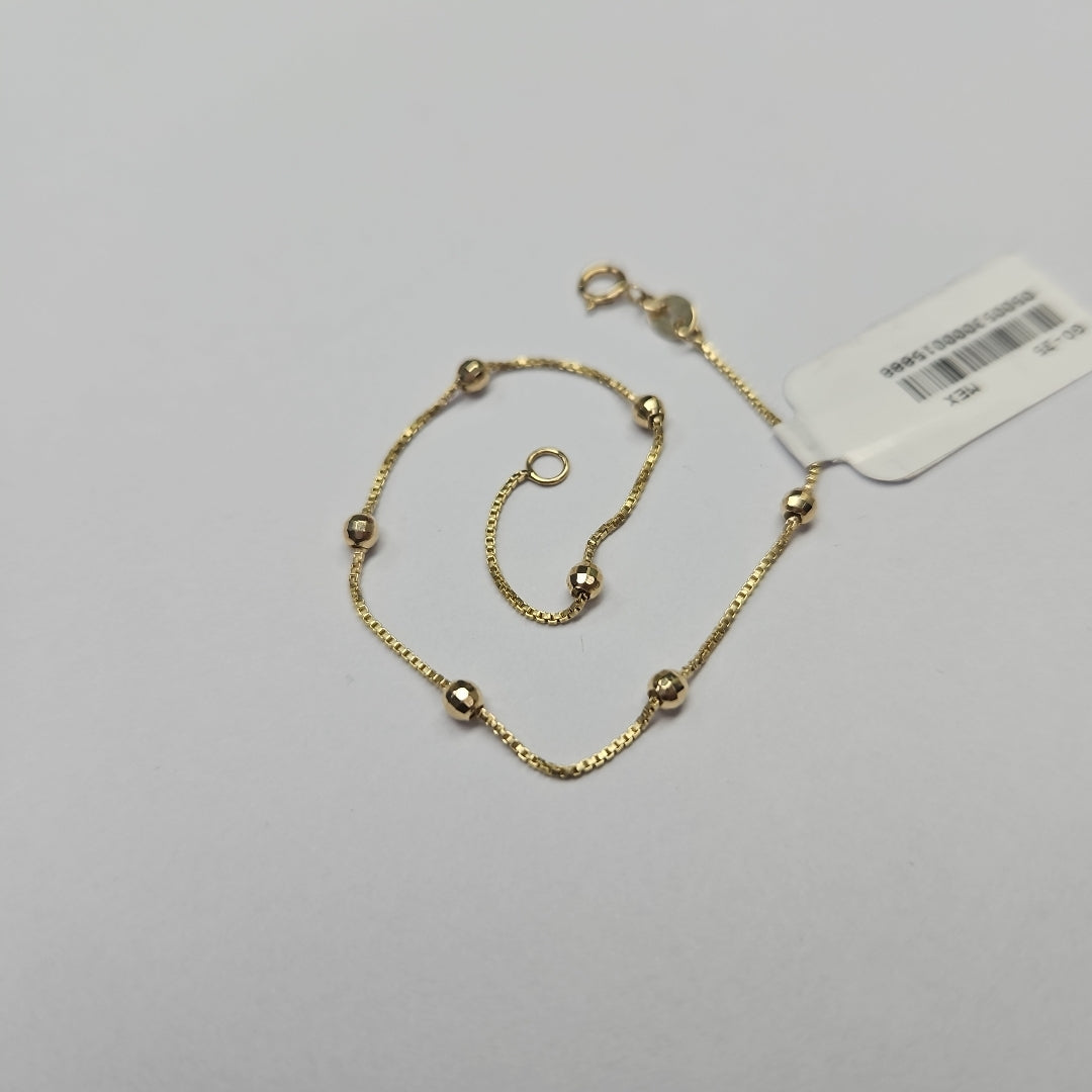 PULSERA ESPECIAL CON BOLITAS 14K 18 CM 1.4 GR (NUEVO)