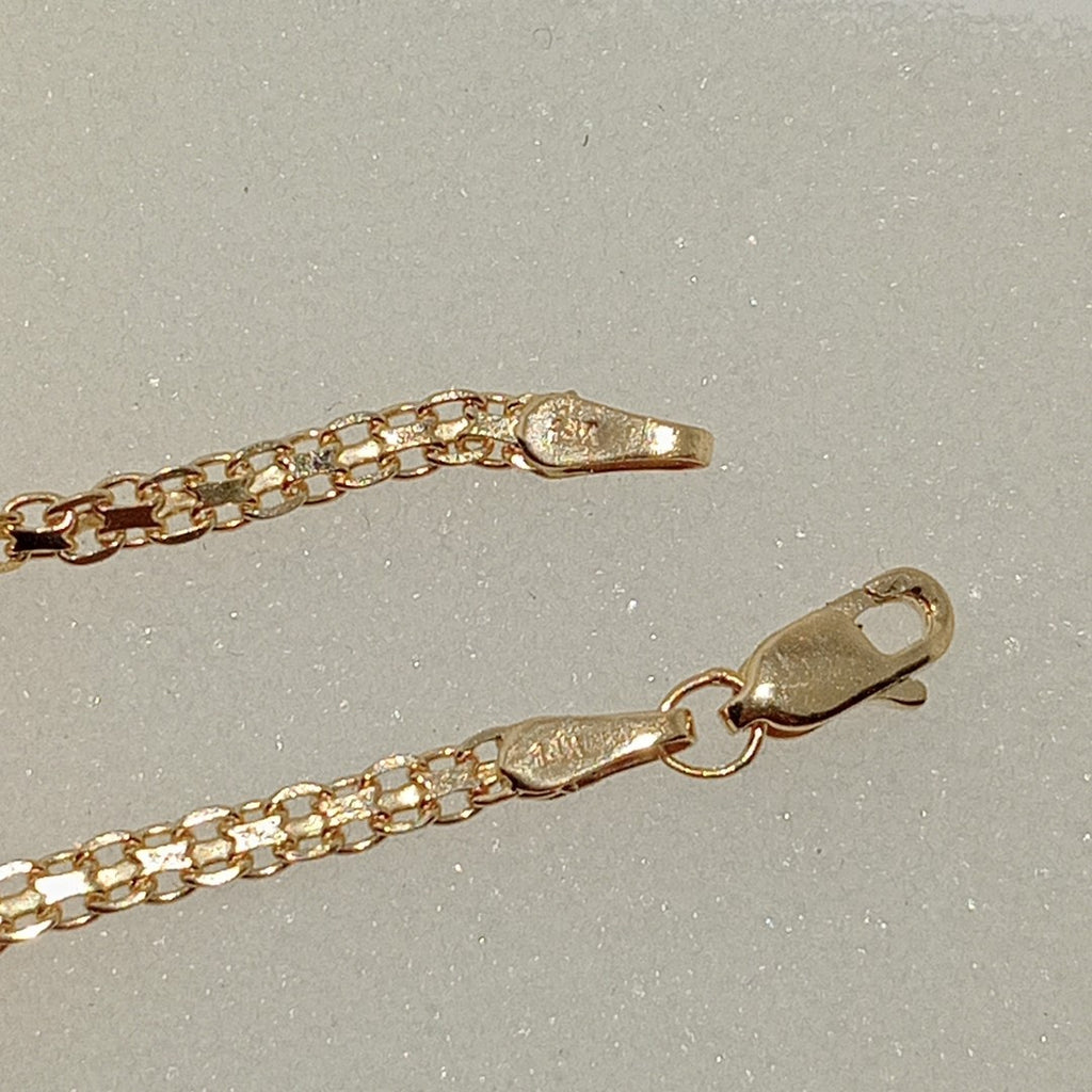 PULSERA ESPECIAL C FLORES 14K 18 CM 3 GR (NUEVO)