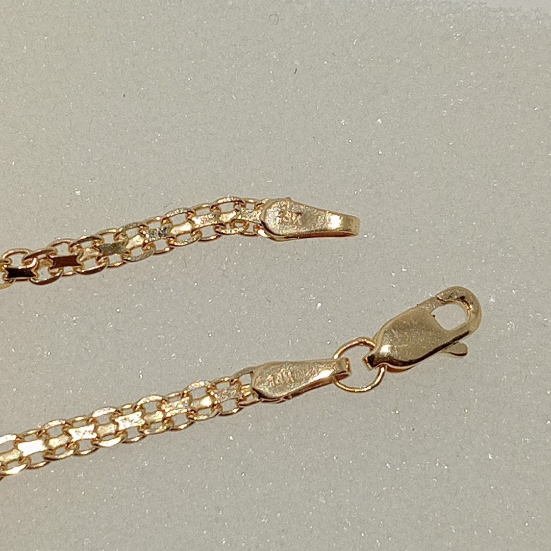 PULSERA ESPECIAL C FLORES 14K 18 CM 3 GR (NUEVO)