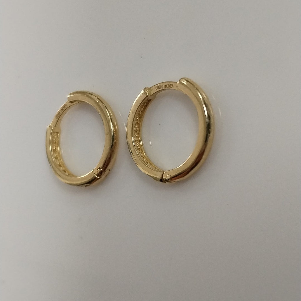 ARETES HUGGIES C CIRCONIA 14K 1.7 GR (NUEVO)
