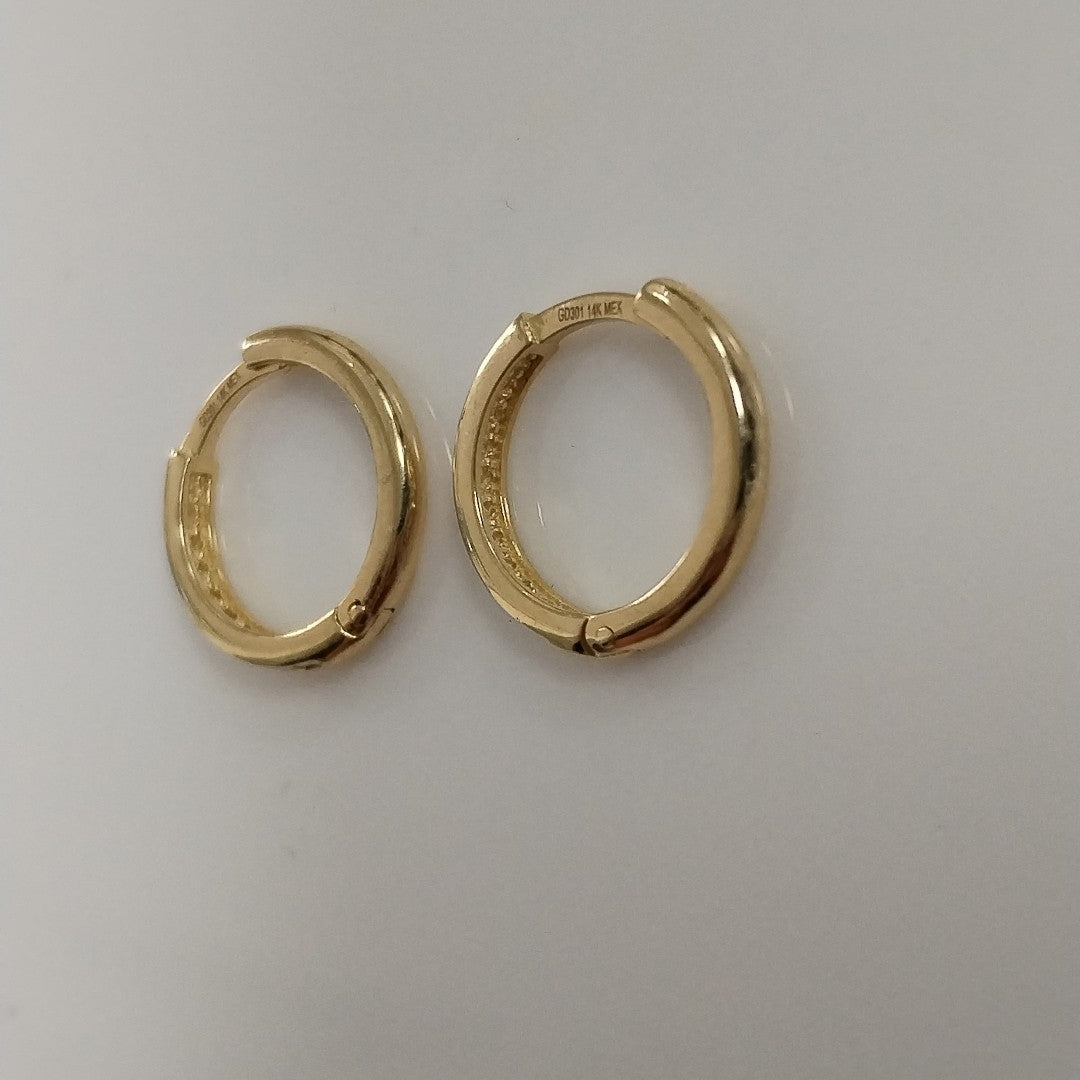 ARETES HUGGIES C CIRCONIA 14K 1.7 GR (NUEVO)