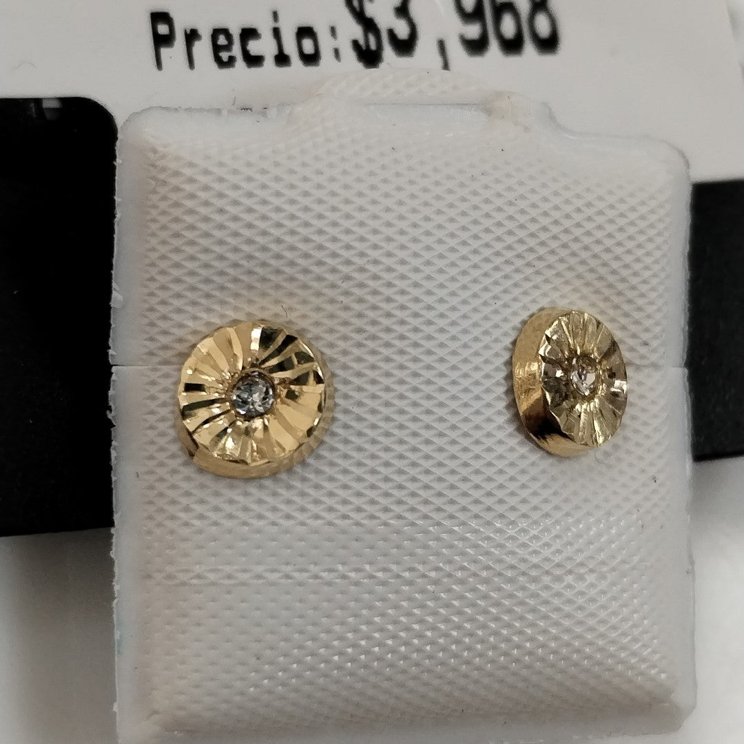 BROQUELES BROQUEL FIG BOTON C CIRCONIA 14K 0.2916 GR (NUEVO)