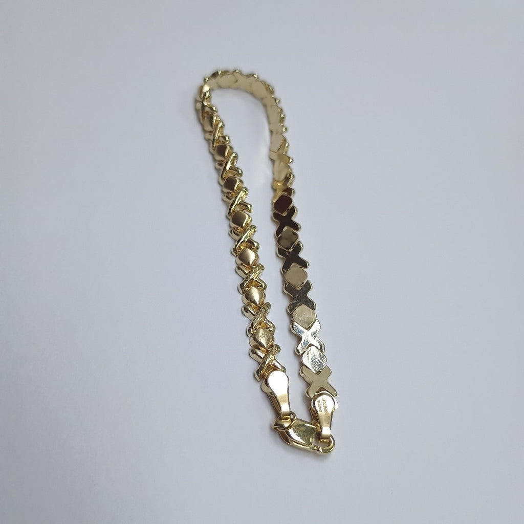 PULSERA ESPECIAL XOXO 14K 18 CM 6.1 GR (NUEVO)