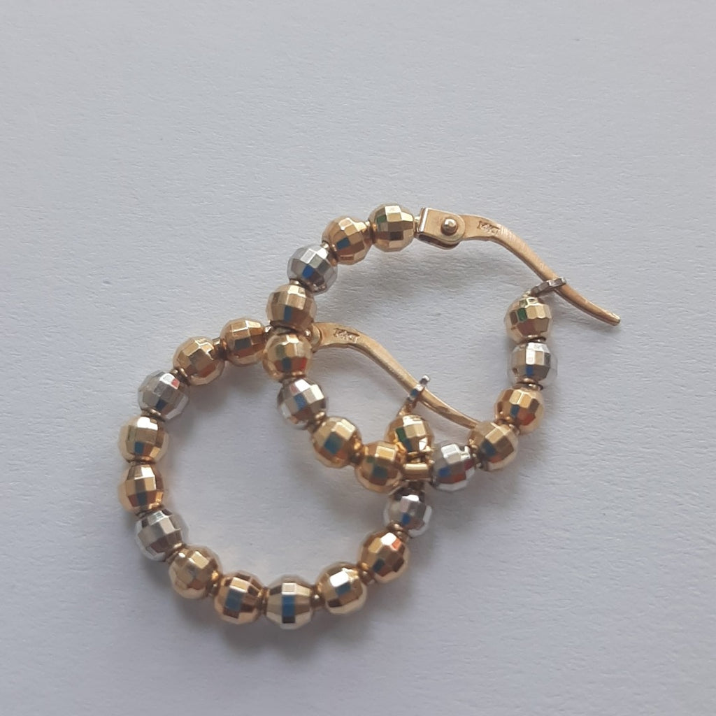 ARRACADAS PAR ORO COMBINADO 14 K 3 GRMS (SEMINUEVO)