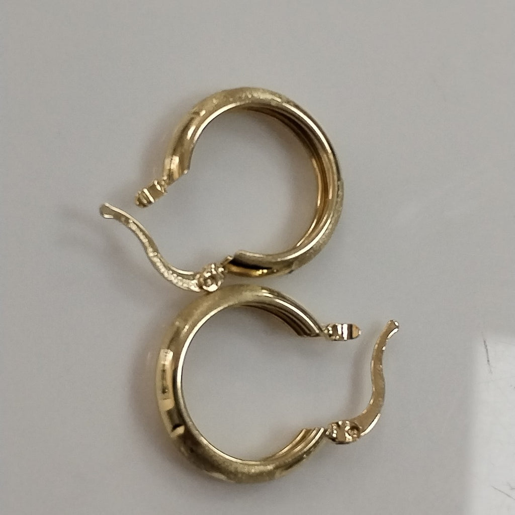 ARETES TEJIDO ARRACADA SATINADA 14K 2.5 GR (NUEVO)