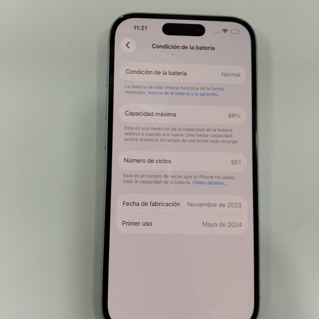 CELULAR APPLE IPHONE 15 A3089 (2023) 128 GB 6 GB RAM (SEMINUEVO)