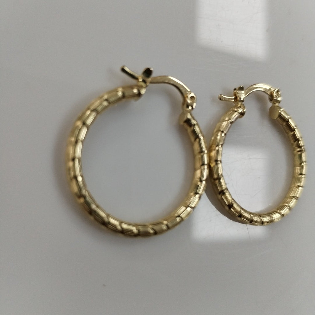 ARETES ARRACADAS LABRADAS 14K 3.3 GR (NUEVO)