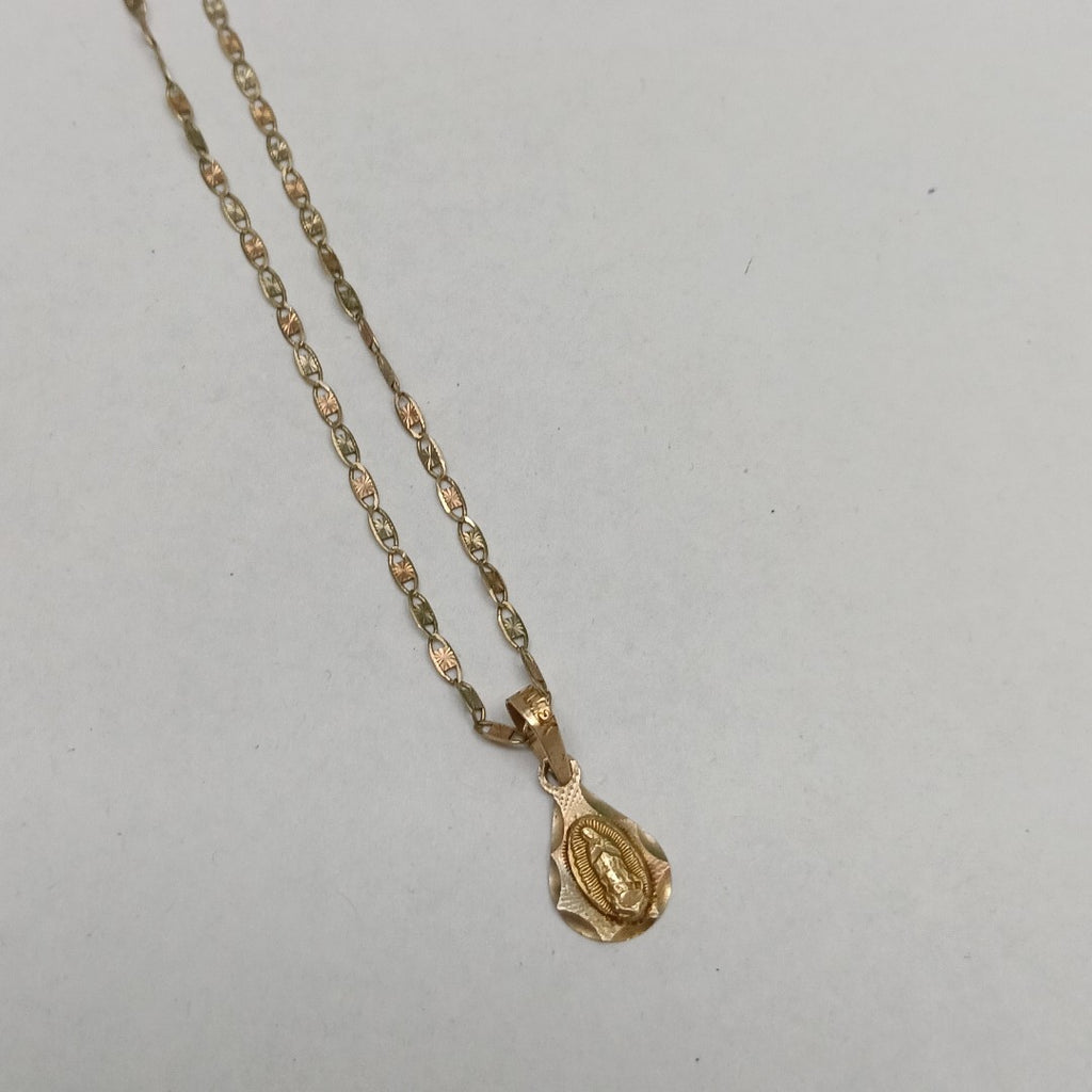 CADENA, MEDALLA RELIGIOSA ORO 10 K 1.4 GRMS (SEMINUEVO)