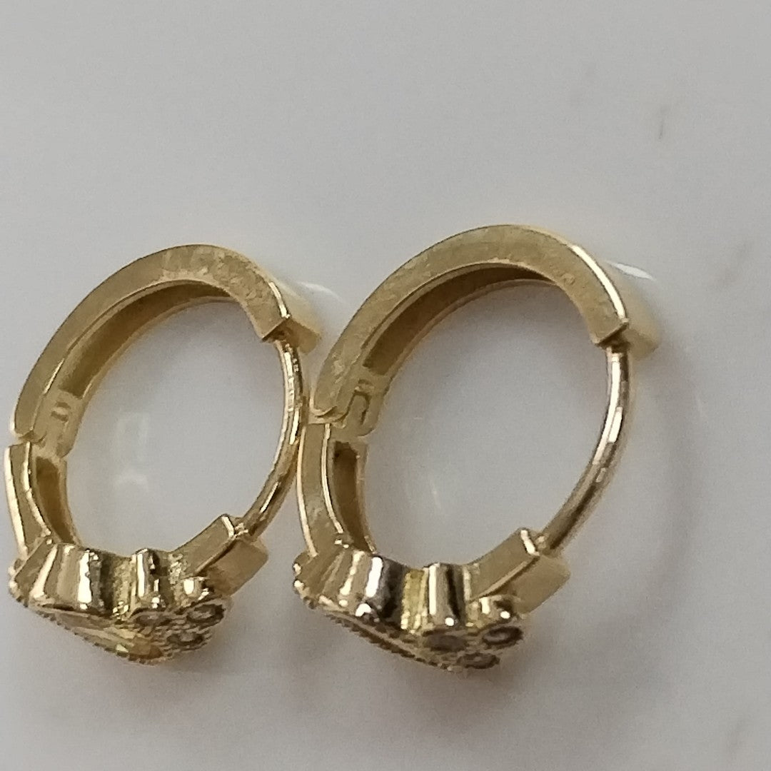 ARETES ARRACADAS CON CIRCONIAS Y PDRAS COL 14K 3.3 GR (NUEVO)