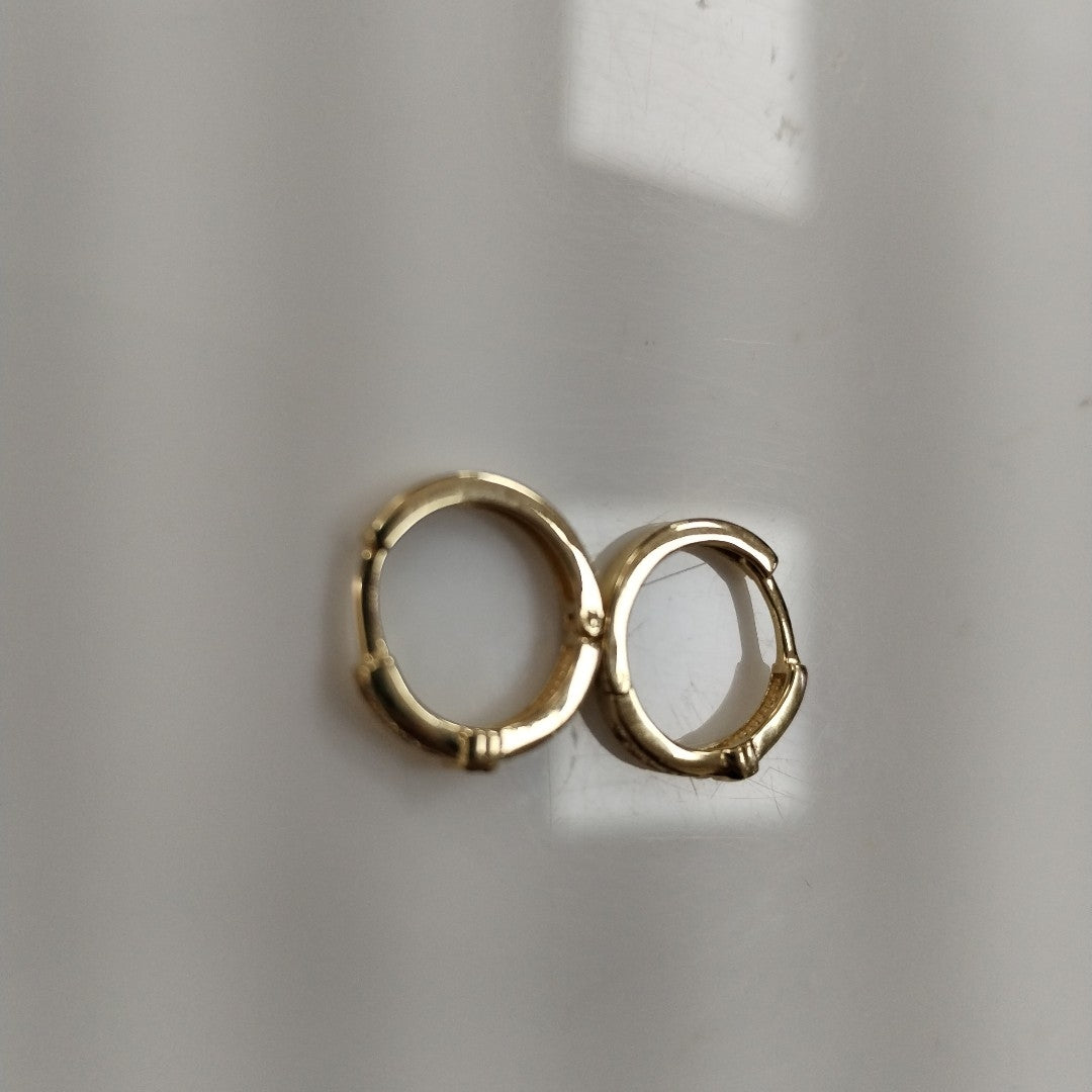 ARETES HUGGIES C CIRCONIA 14K 1.9 GR (NUEVO)