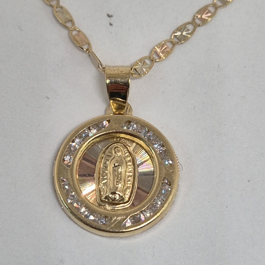 CADENA, MEDALLA RELIGIOSA ORO, ORO COMBINADO 10 K 2.1 GRMS (SEMINUEVO)