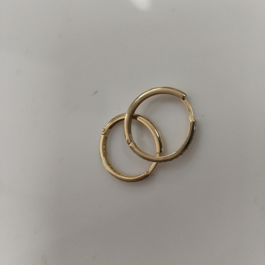 ARETES ARRACADAS C CIRCONIAS 14K 2.1 GR (NUEVO)