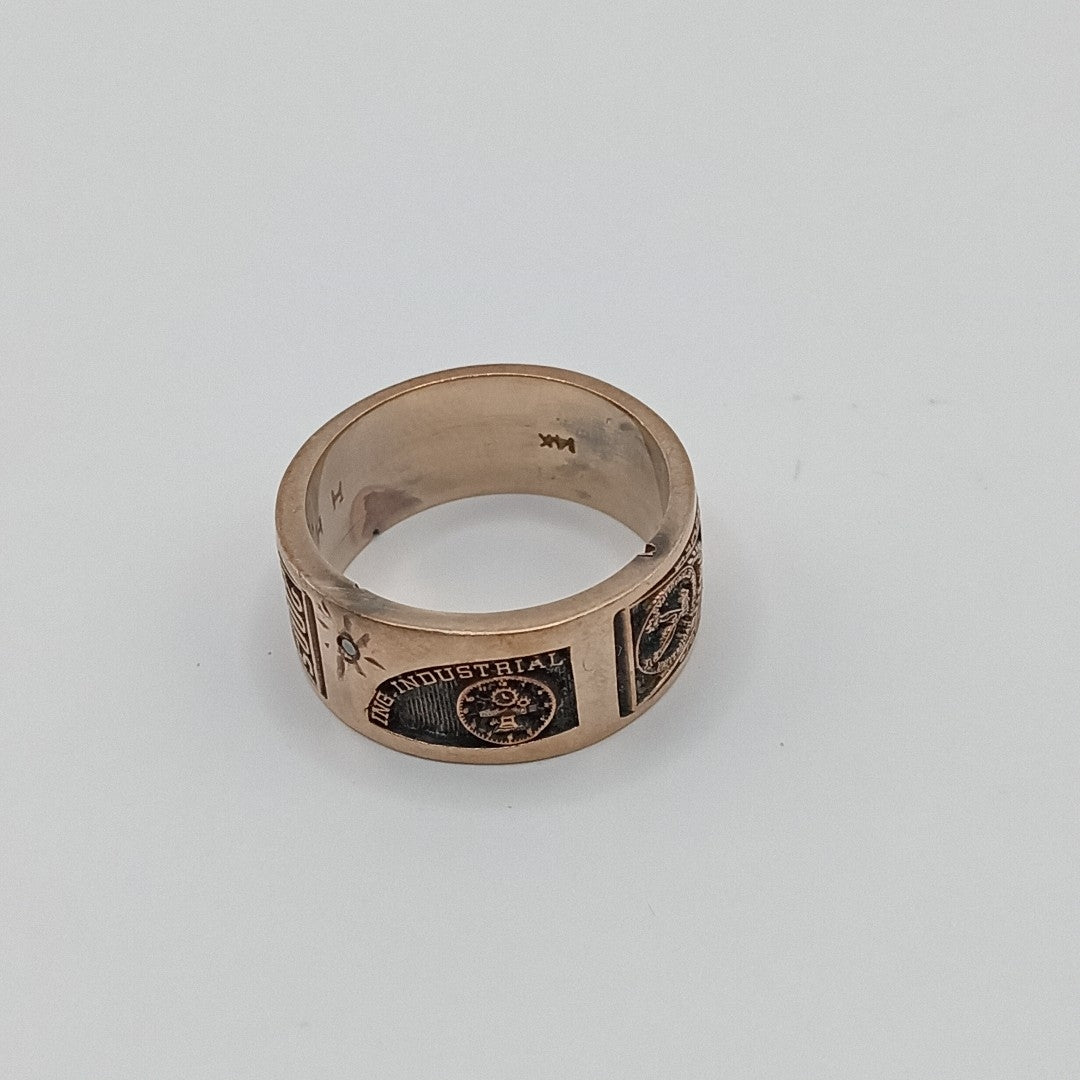ANILLO DE GRADUACIÓN ORO 10 K 9,90 GRMS (SEMINUEVO)