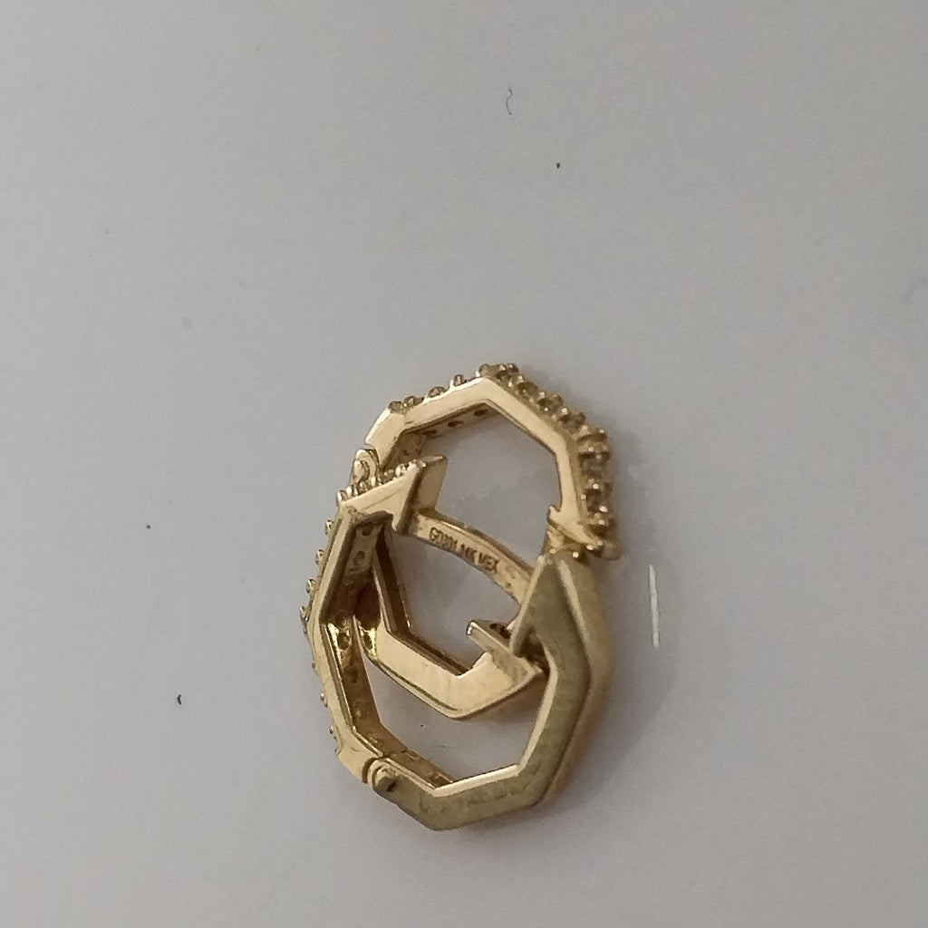 ARETES HUGIES C CIRCONIAS 14K 1.5 GR (NUEVO)