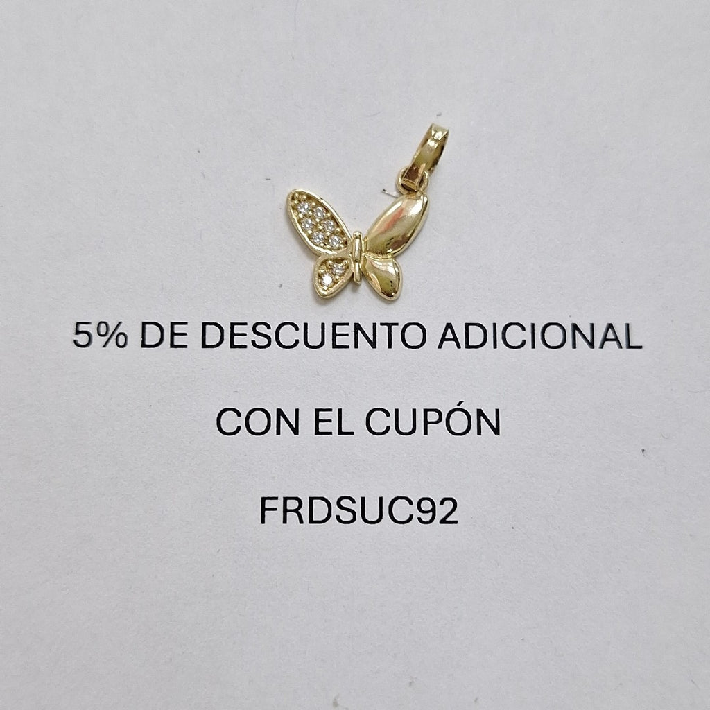 DIJE MARIPOSA CON CIRCONIAS 10K 1 GR (NUEVO)
