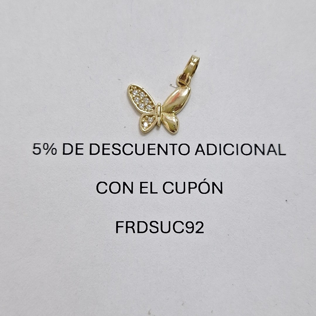 DIJE MARIPOSA CON CIRCONIAS 10K 1 GR (NUEVO)