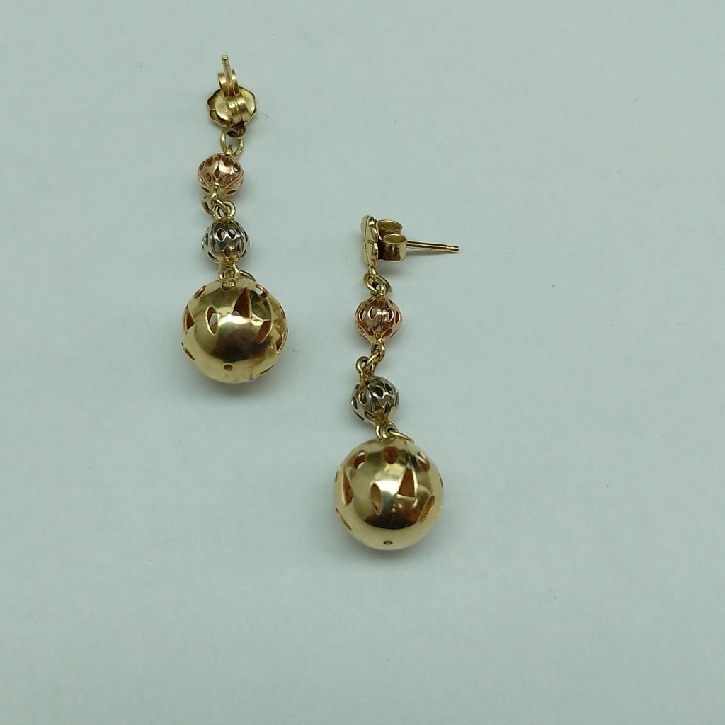 BROQUELES PAR ORO, ORO COMBINADO 14 K 4 GRMS (SEMINUEVO)