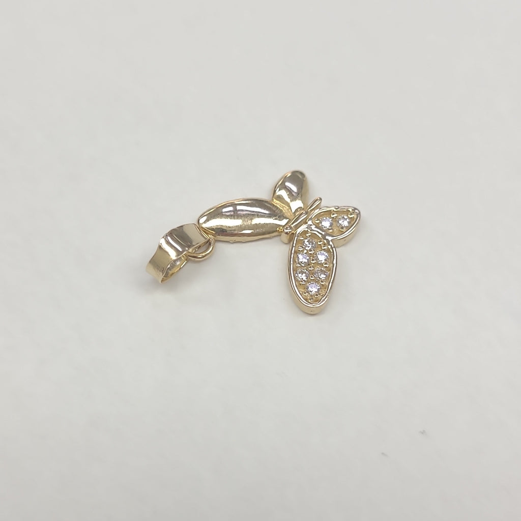 DIJE MARIPOSA CON CIRCONIAS 10K 0.9 GR (NUEVO)