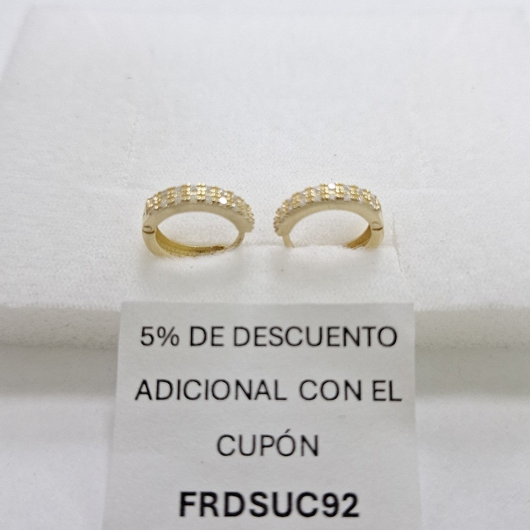 ARETES HUGGIES C CIRCONIAS 14K 1.8 GR (NUEVO)