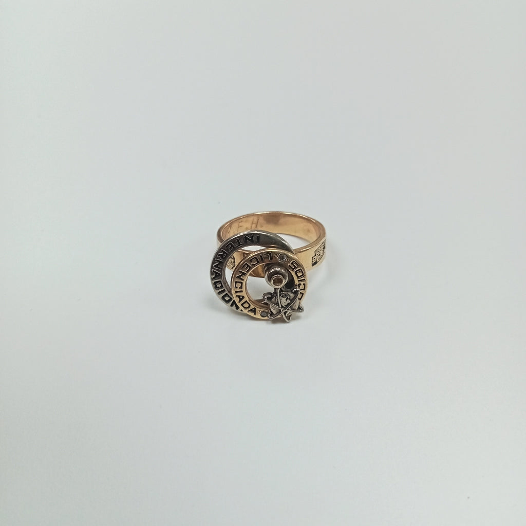 ANILLO DE GRADUACIÓN ORO, ORO COMBINADO 14 K 5.8 GRMS (SEMINUEVO)