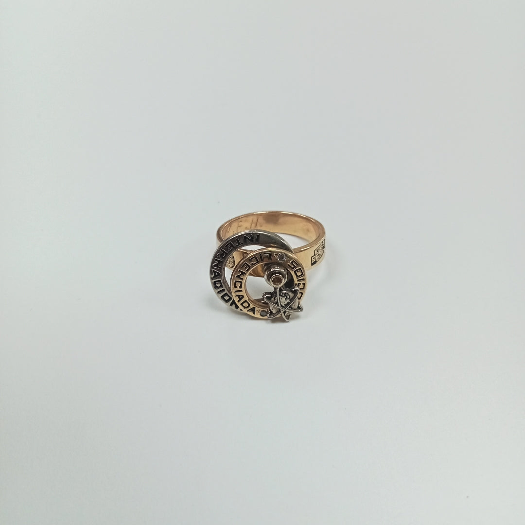 ANILLO DE GRADUACIÓN ORO, ORO COMBINADO 14 K 5.8 GRMS (SEMINUEVO)