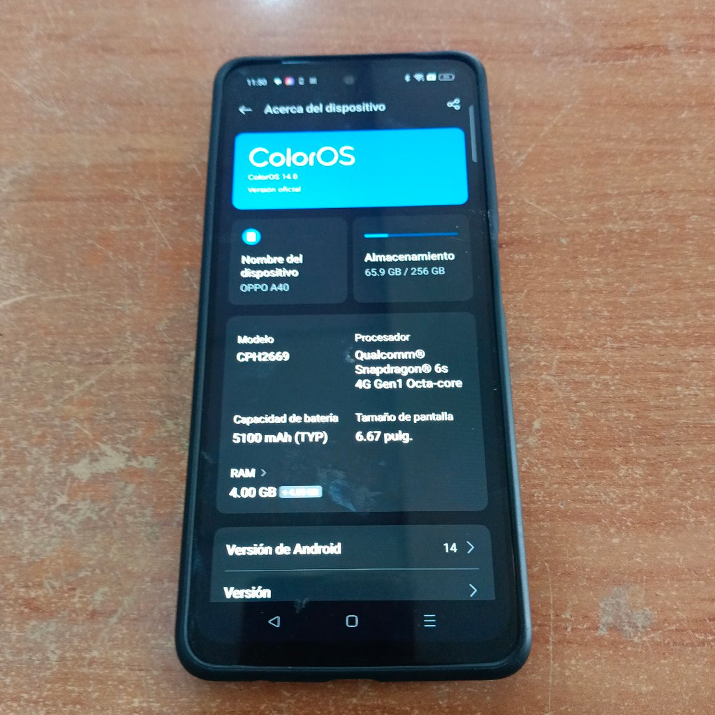 CELULAR OPPO A40 CPH2669 (2024) 256 GB 4 GB RAM (SEMINUEVO)