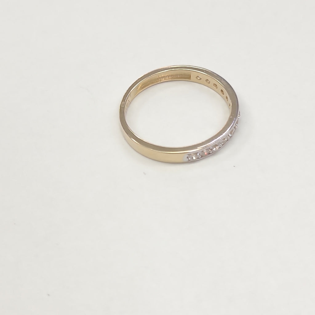 ANILLO ANILLITO C CIRCONIAS 14K 9 TALLA 2.4 GR (NUEVO)
