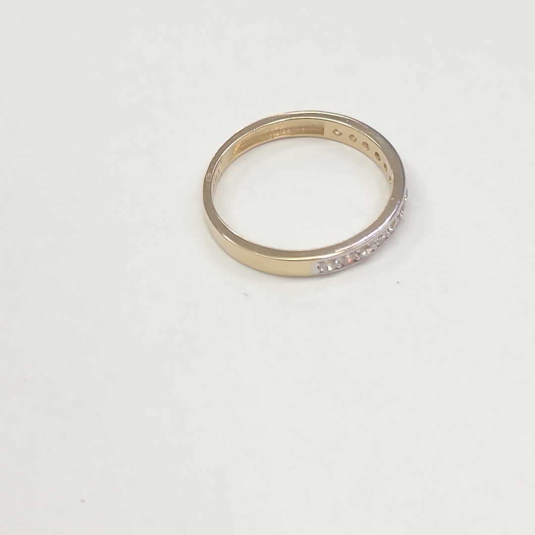 ANILLO ANILLITO C CIRCONIAS 14K 9 TALLA 2.4 GR (NUEVO)