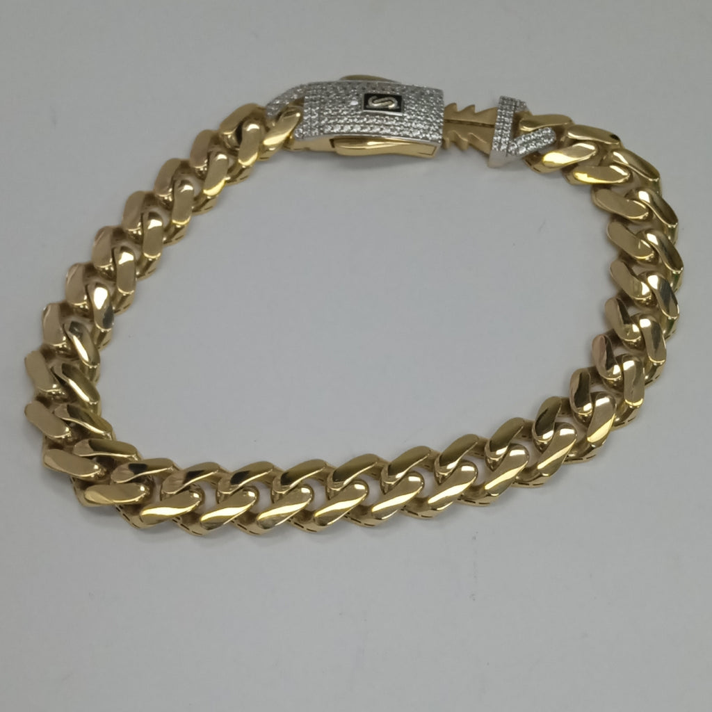 PULSERA CABALLERO MONACO ORO 14K 14.7 (NUEVO)