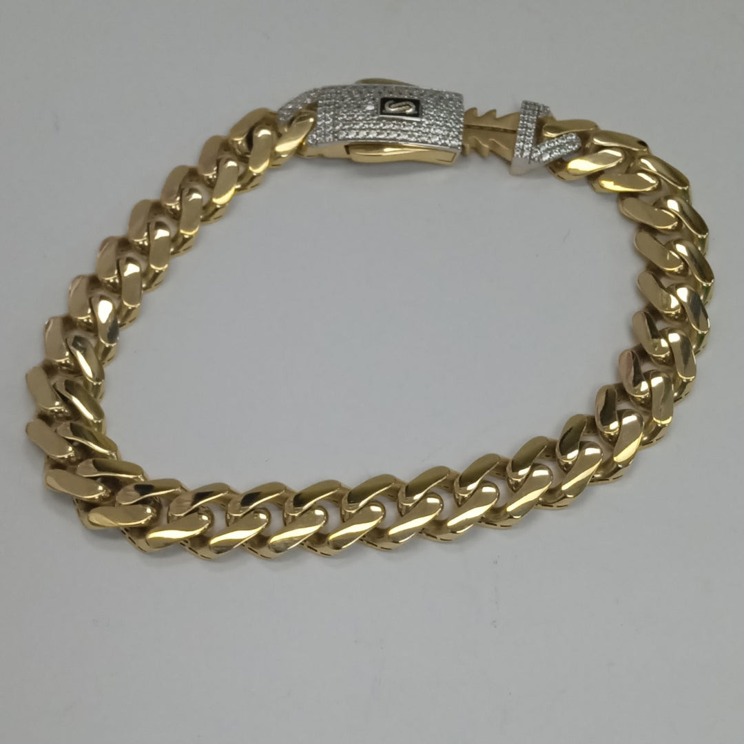 PULSERA CABALLERO MONACO ORO 14K 14.7 (NUEVO)