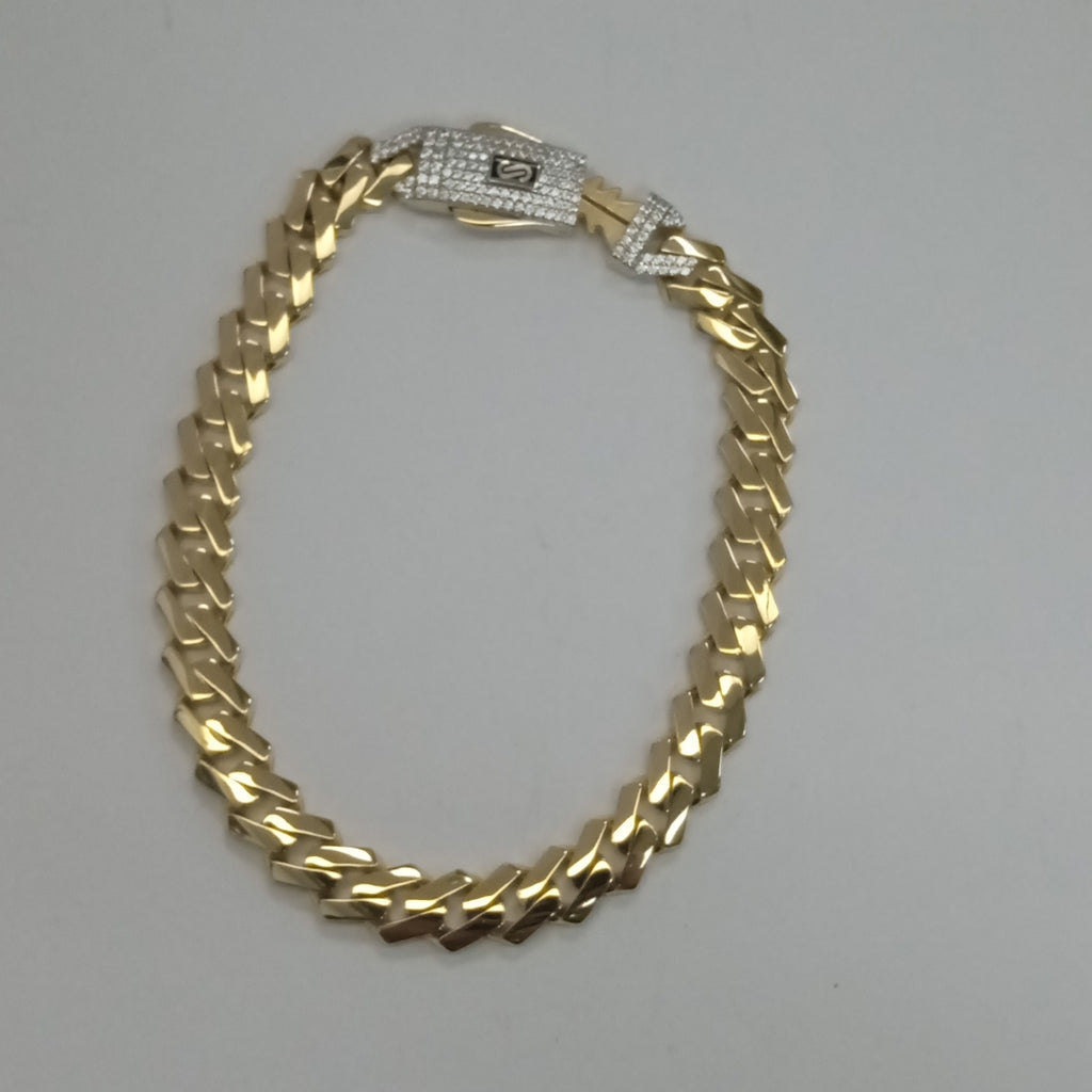 PULSERA CABALLERO MONACO ORO 14K 11.8 (NUEVO)
