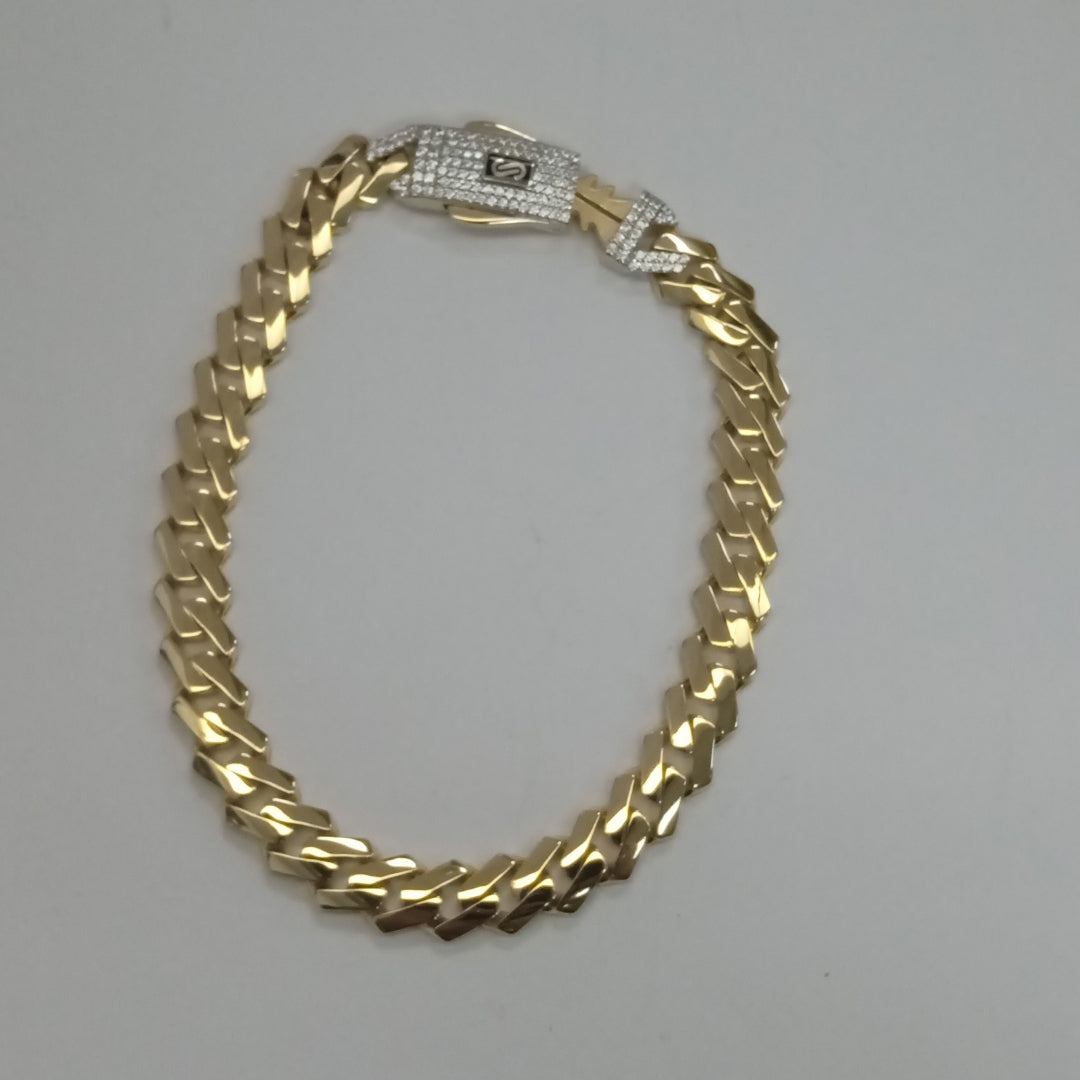 PULSERA CABALLERO MONACO ORO 14K 11.8 (NUEVO)