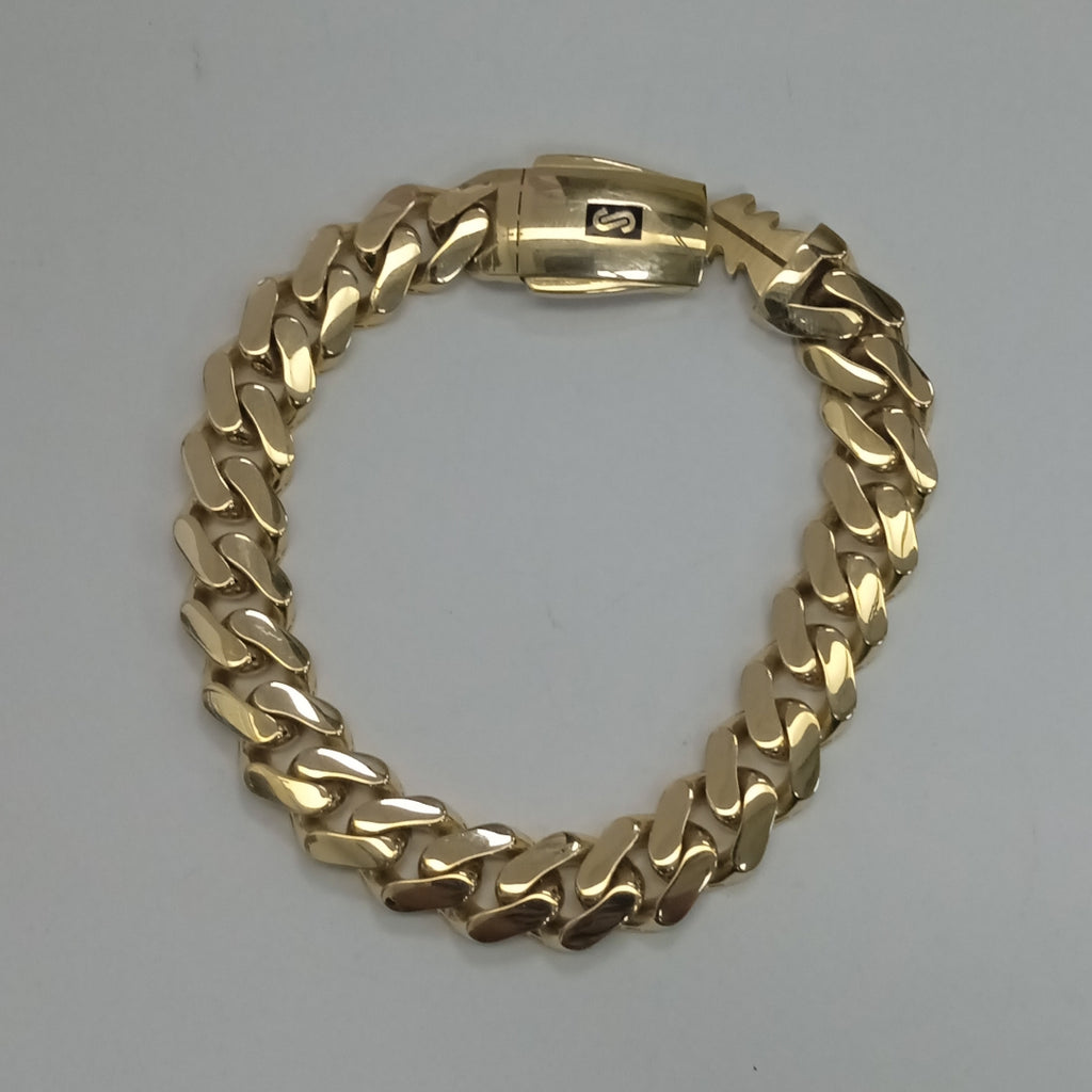 PULSERA CABALLERO MONACO ORO 14K 17.5 (NUEVO)