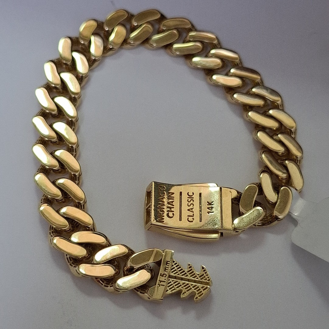 PULSERA CABALLERO MONACO ORO 14K 18.2 (NUEVO)