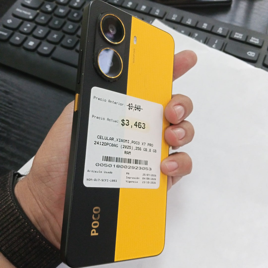 CELULAR XIAOMI POCO X7 PRO 2412DPC0AG (2025) 256 GB 8 GB RAM (SEMINUEVO)