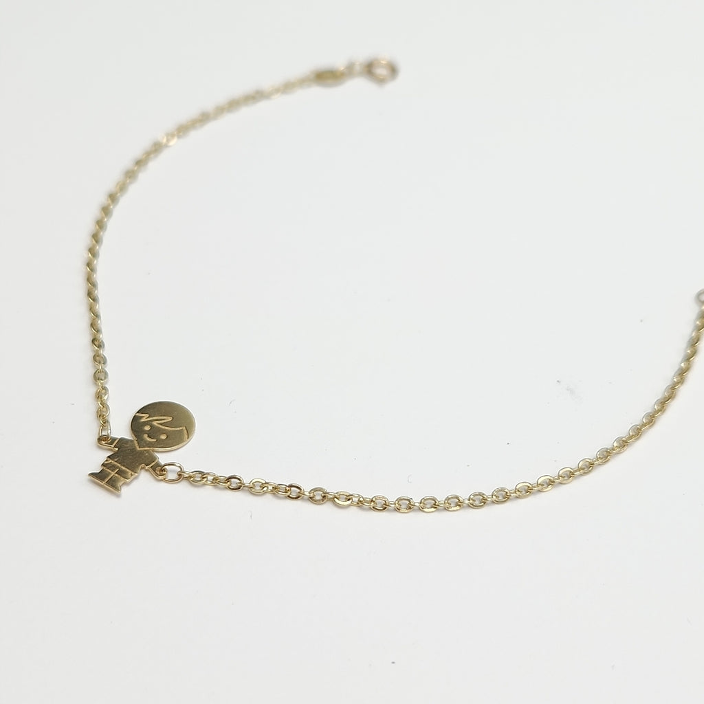PULSERA TEJIDO ESPECIAL FIG NIÑO 14K 18 CM 1.5 GR (NUEVO)