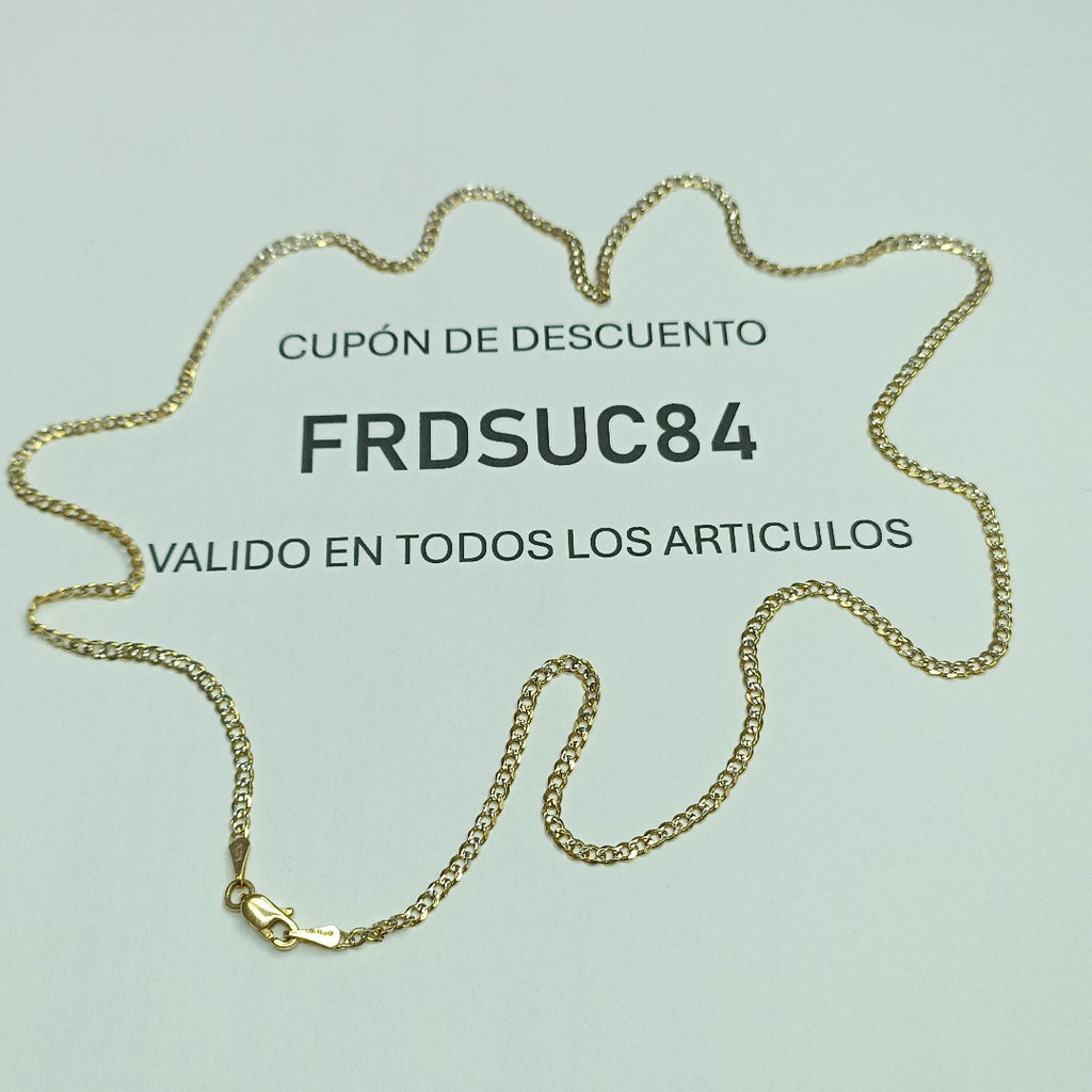 CADENAS BARBADA DIAMANTADA ORO 14K 55 CM 5.8 GR (NUEVO)