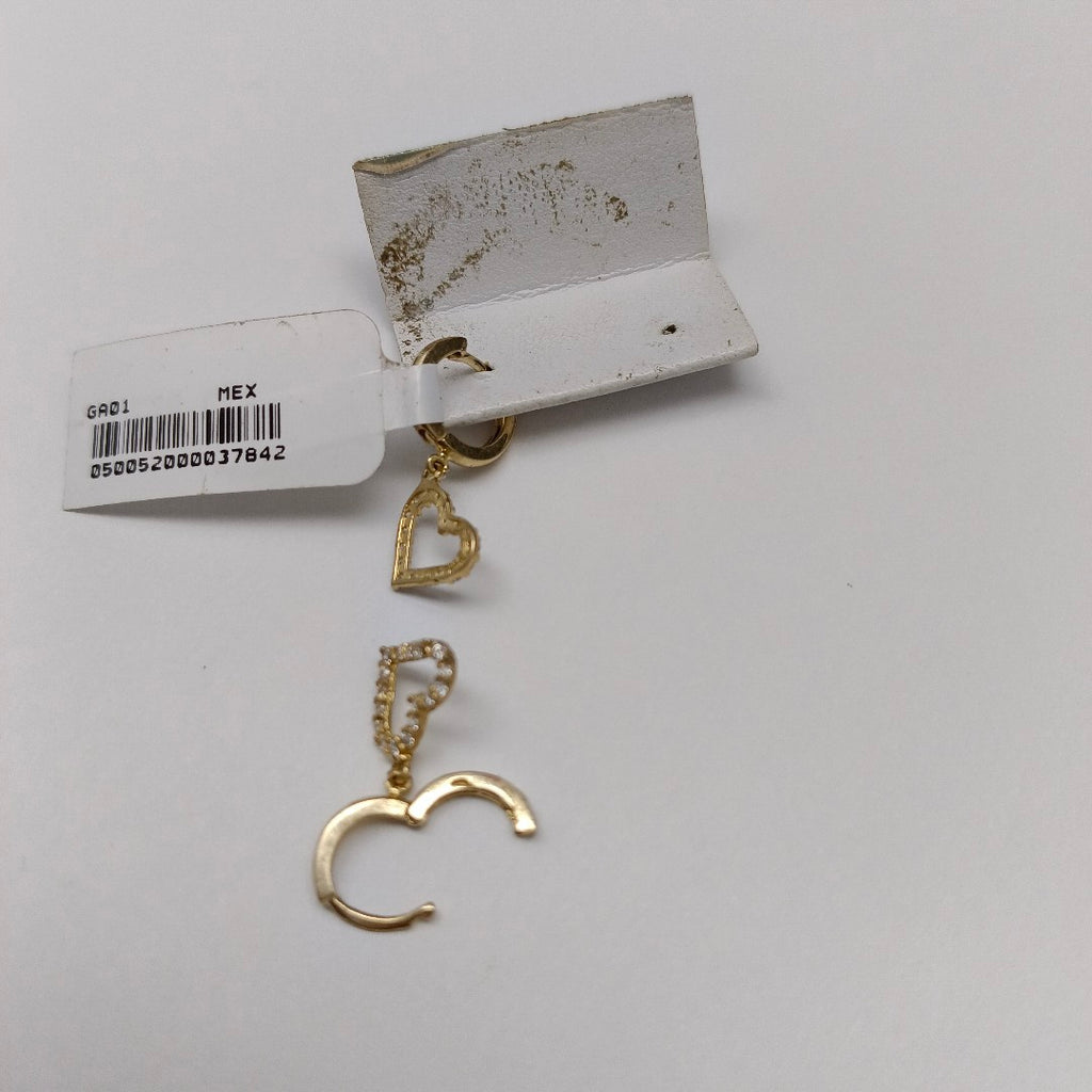 ARETES FIG CORAZON C CIRCONIAS 10K 1.8 GR (NUEVO)