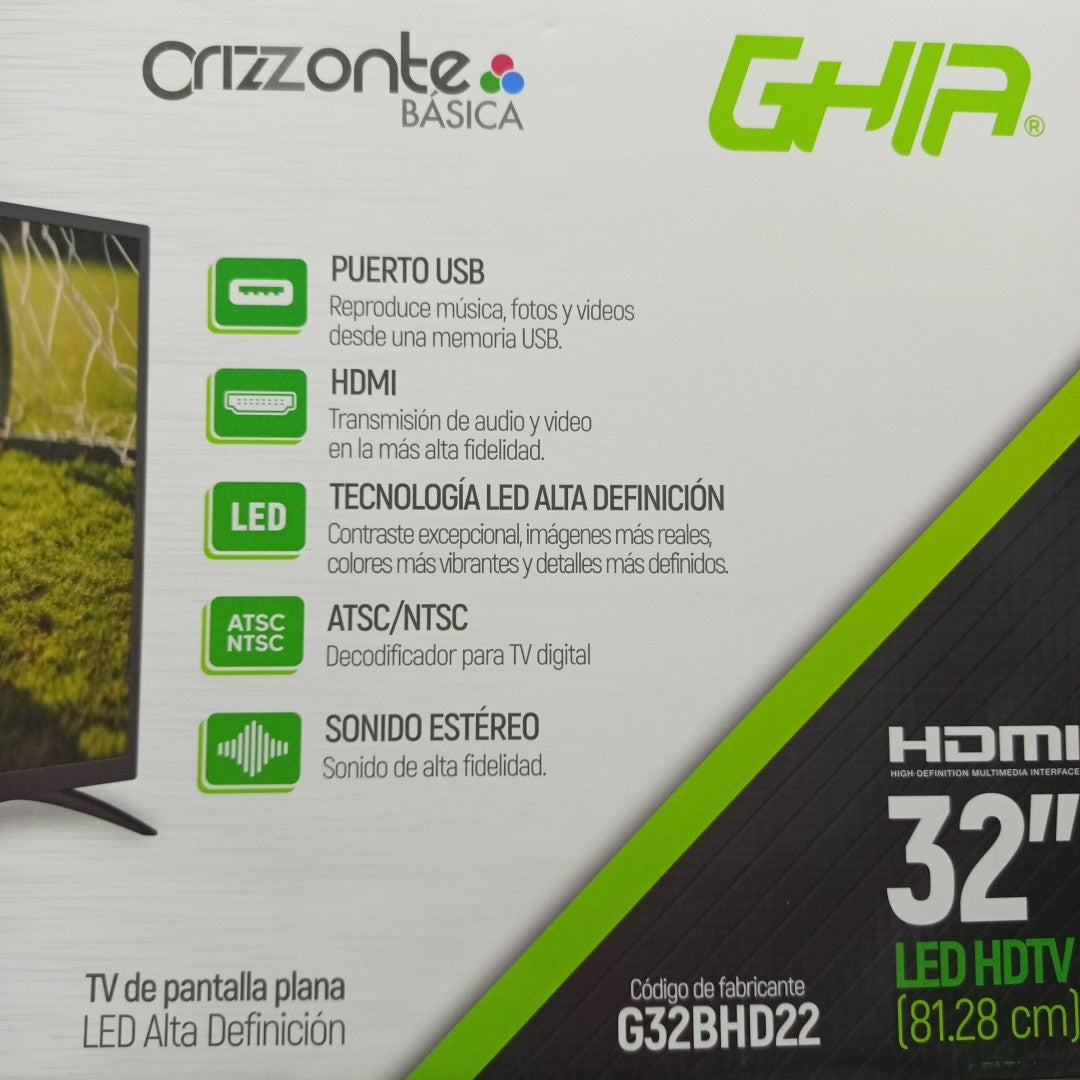 PANTALLA GHIA G32BHD22 (2022) 32" LED HD (SEMINUEVO)