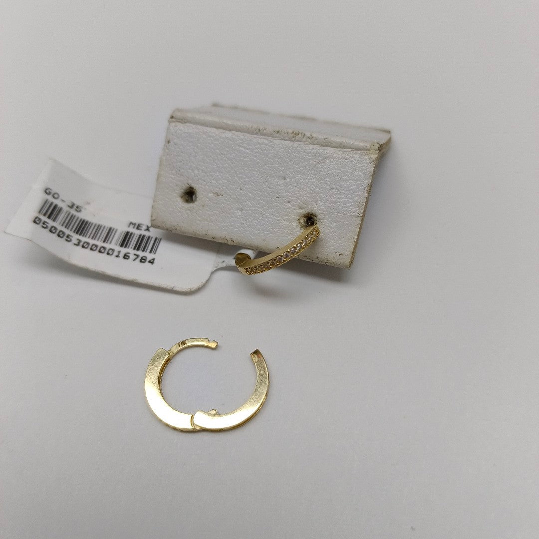 ARETES ARRACADAS CON CIRCONIAS 14K 1.2 GR (NUEVO)
