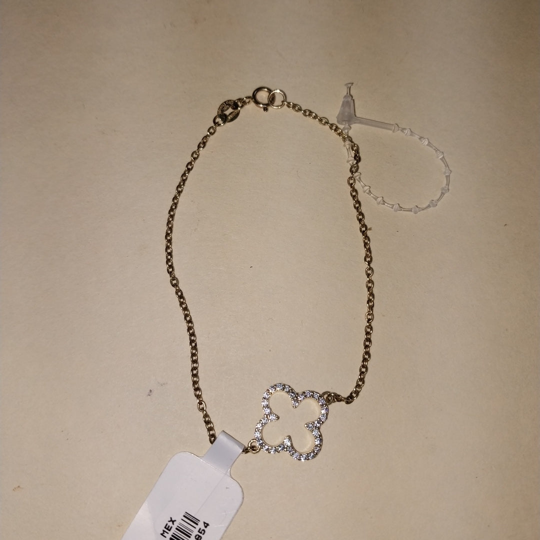 PULSERA TEJIDO ESPECIAL C CIRCONIAS 14K 18 CM 1.8 GR (NUEVO)