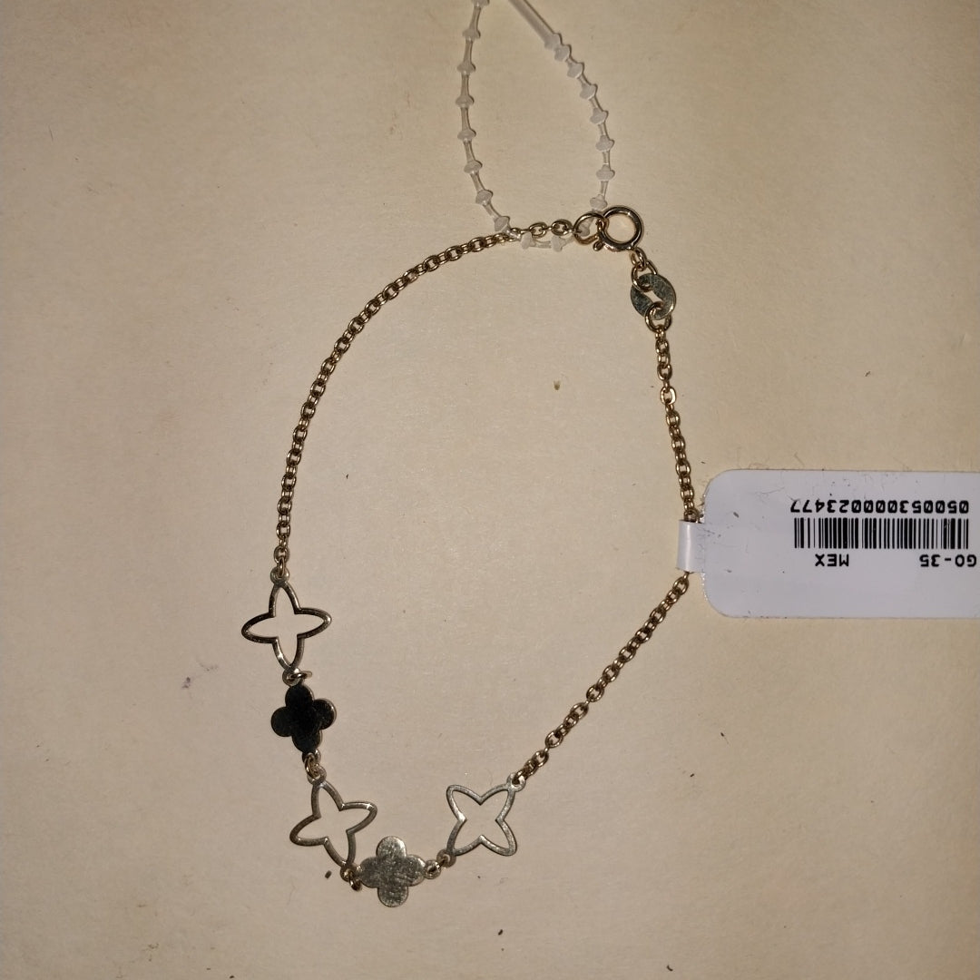 PULSERA TEJIDO ESP CON TREBOL 14K 18 CM 1.6 GR (NUEVO)