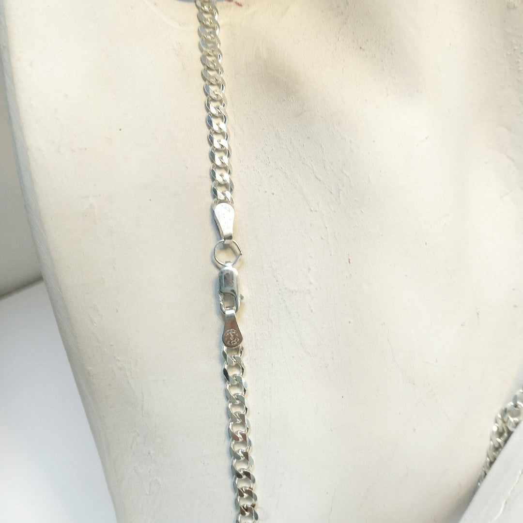CADENA TEJIDO BARBADO PLATA .925 55 CM 12.7 GR (NUEVO)