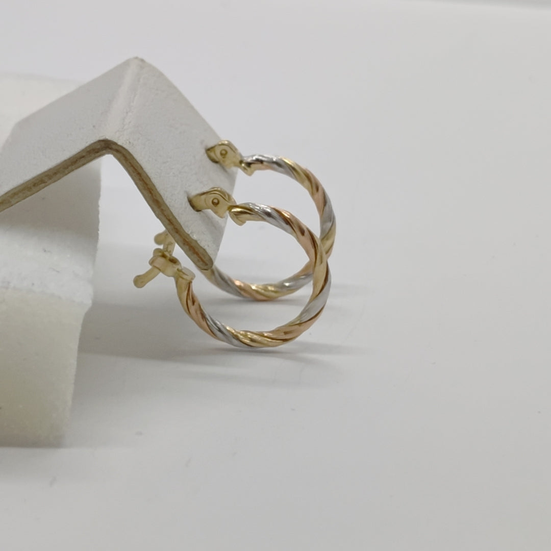 ARETES ARRACADAS COMBINADAS 14K 2 GR (NUEVO)