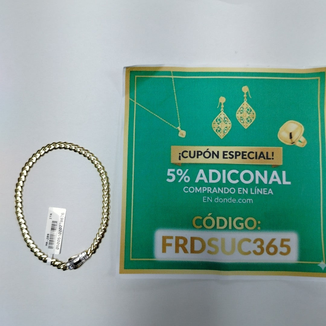 PULSERA CABALLERO MONACO ORO 14K 6.5 (NUEVO)