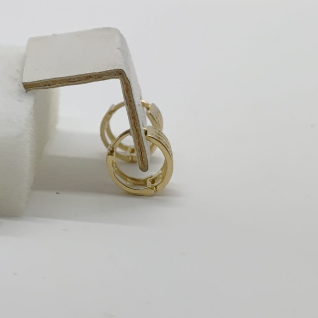 ARETES HUGGIES C CIRCONIA 14K 2.2 GR (NUEVO)